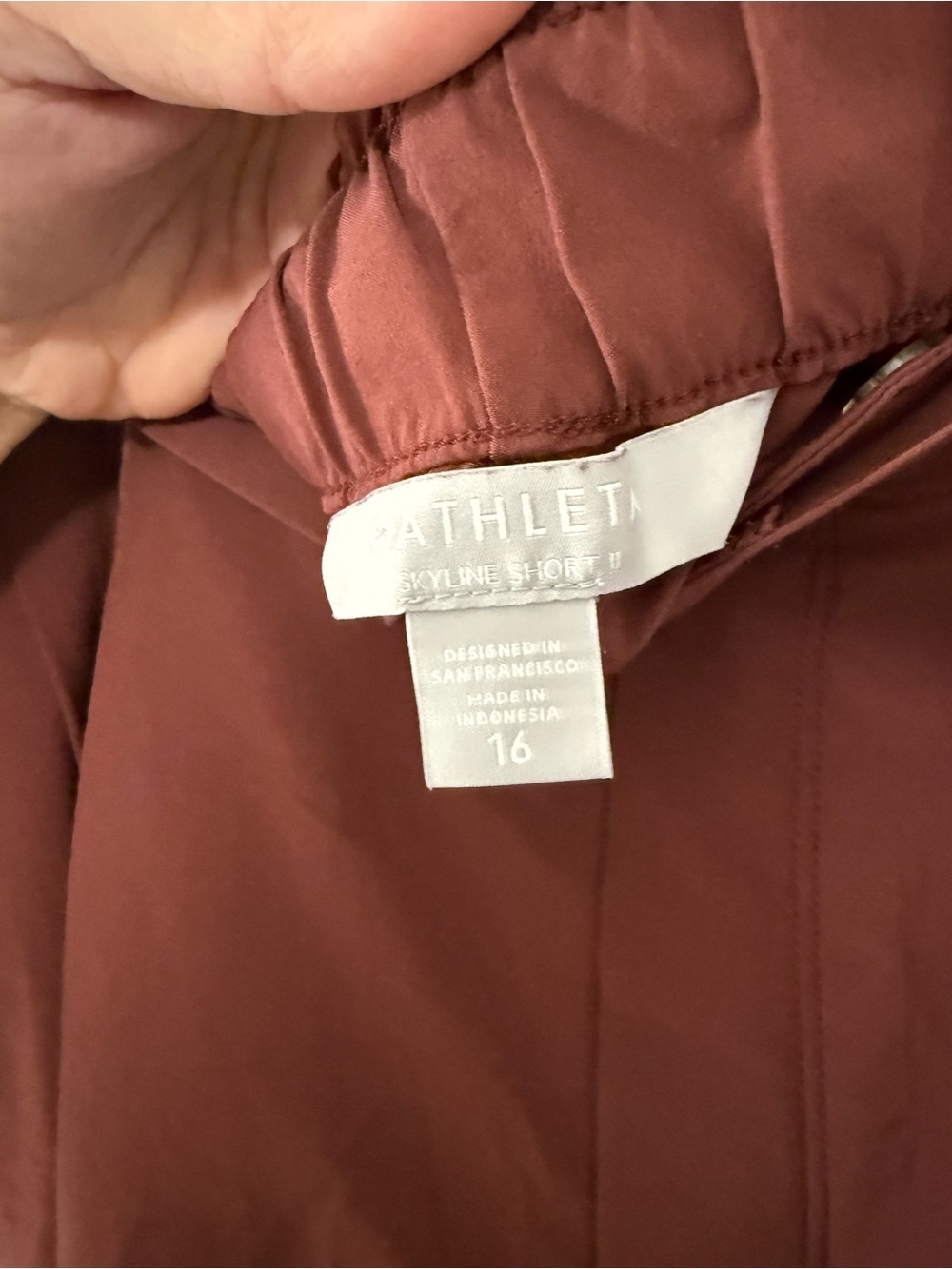 Athleta Rust-Brown High-Waist Tie Belt Shorts - Picture 3 of 3